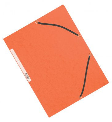 Q-CONNECT Sammelmappe für A4, Karton, Orange, mit Gummizug