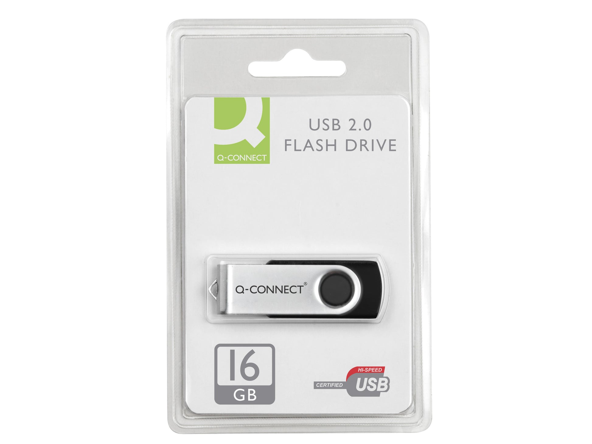 Q-CONNECT USB-Stick – 16 GB, USB 2.0, drehbarer Verschluss
