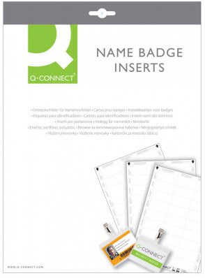 Q-CONNECT Einstecketiketten, 90 mm × 54 mm, weiss, Papier, nicht klebend, 250 Etiketten