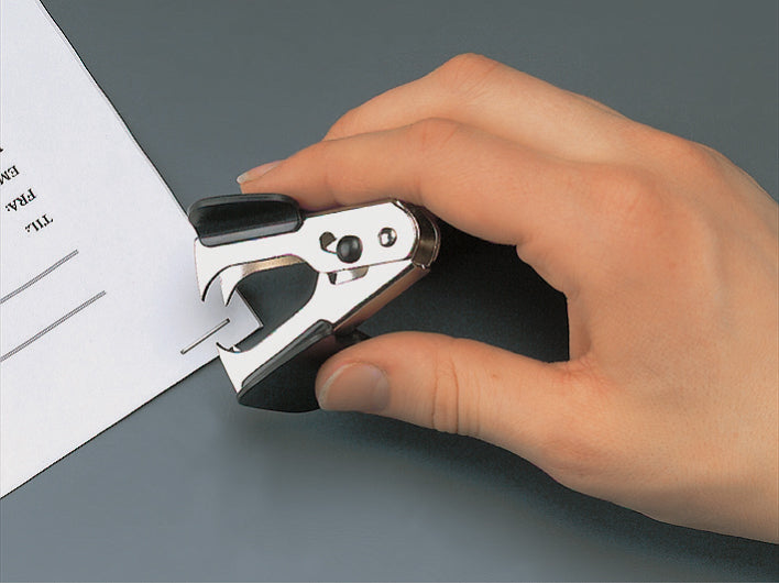 Q-CONNECT Hefter, Heftklammernentferner mit Arretierung, Schwarz/Silber