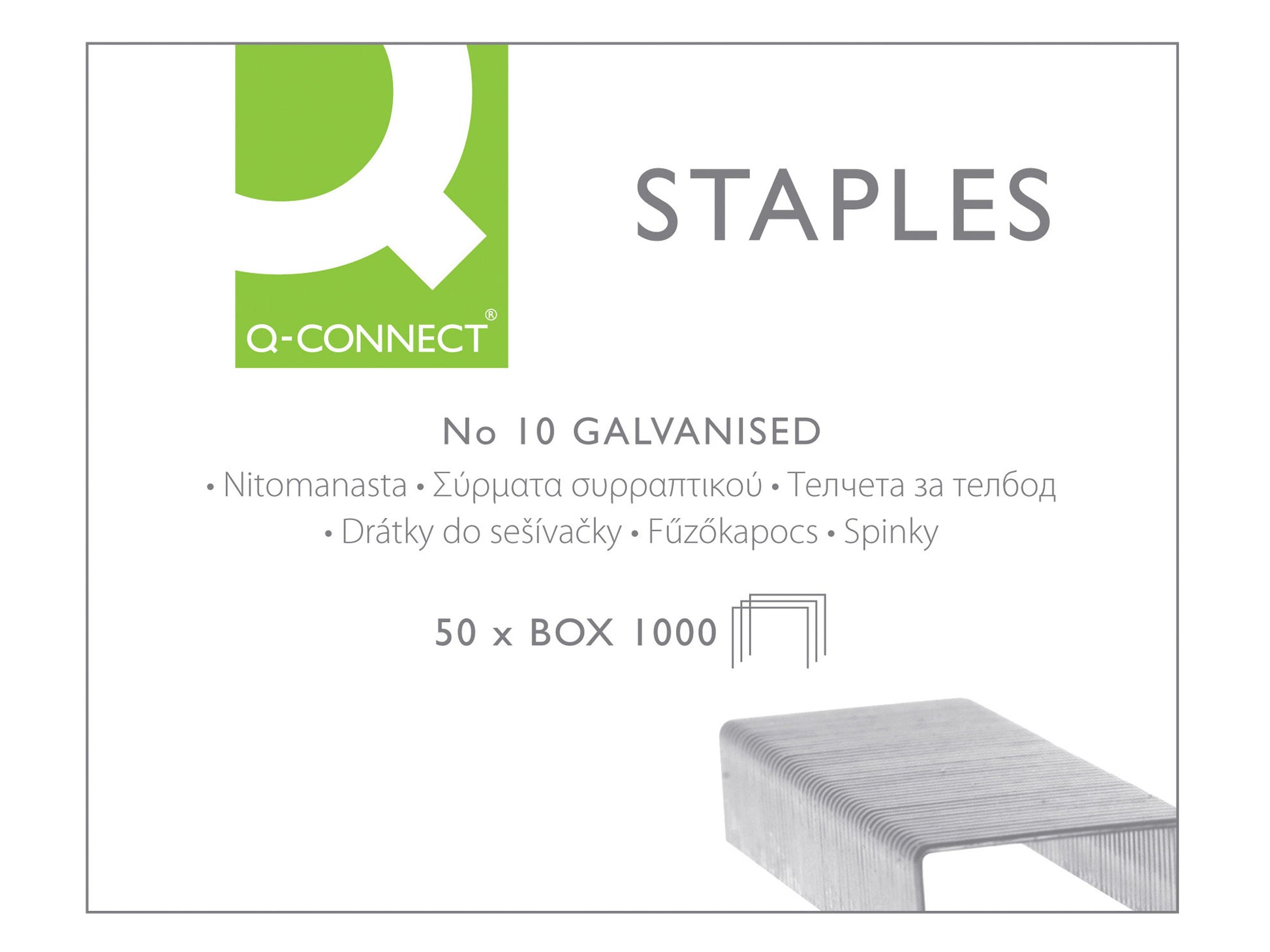 Q-Connect Heftklammern Nr. 10 – 5 mm – Metall, silber – 1000 Stk.
