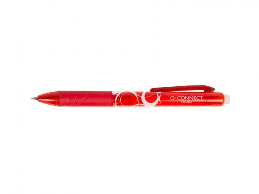 Q-CONNECT Radierbare Tinte – Tintenroller, radierbar, Druckmechanik, 0,7 mm, rot