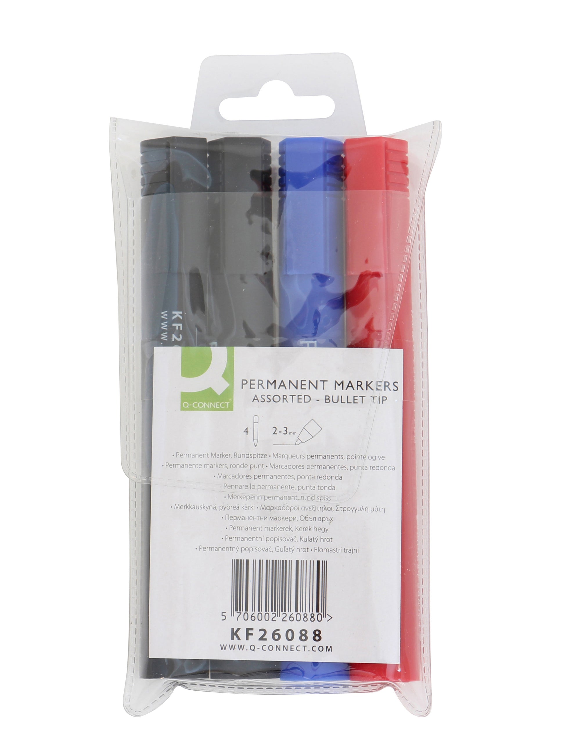Q-Connect Permanent Marker – sortiert, 4er Pack