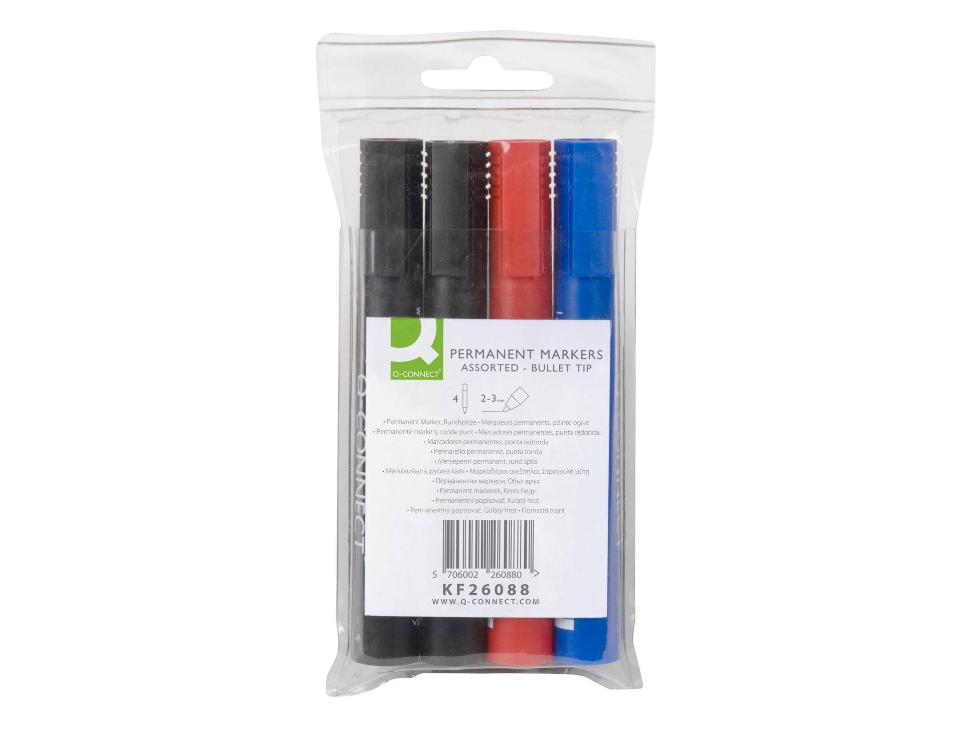 Q-Connect Permanent Marker – sortiert, 4er Pack