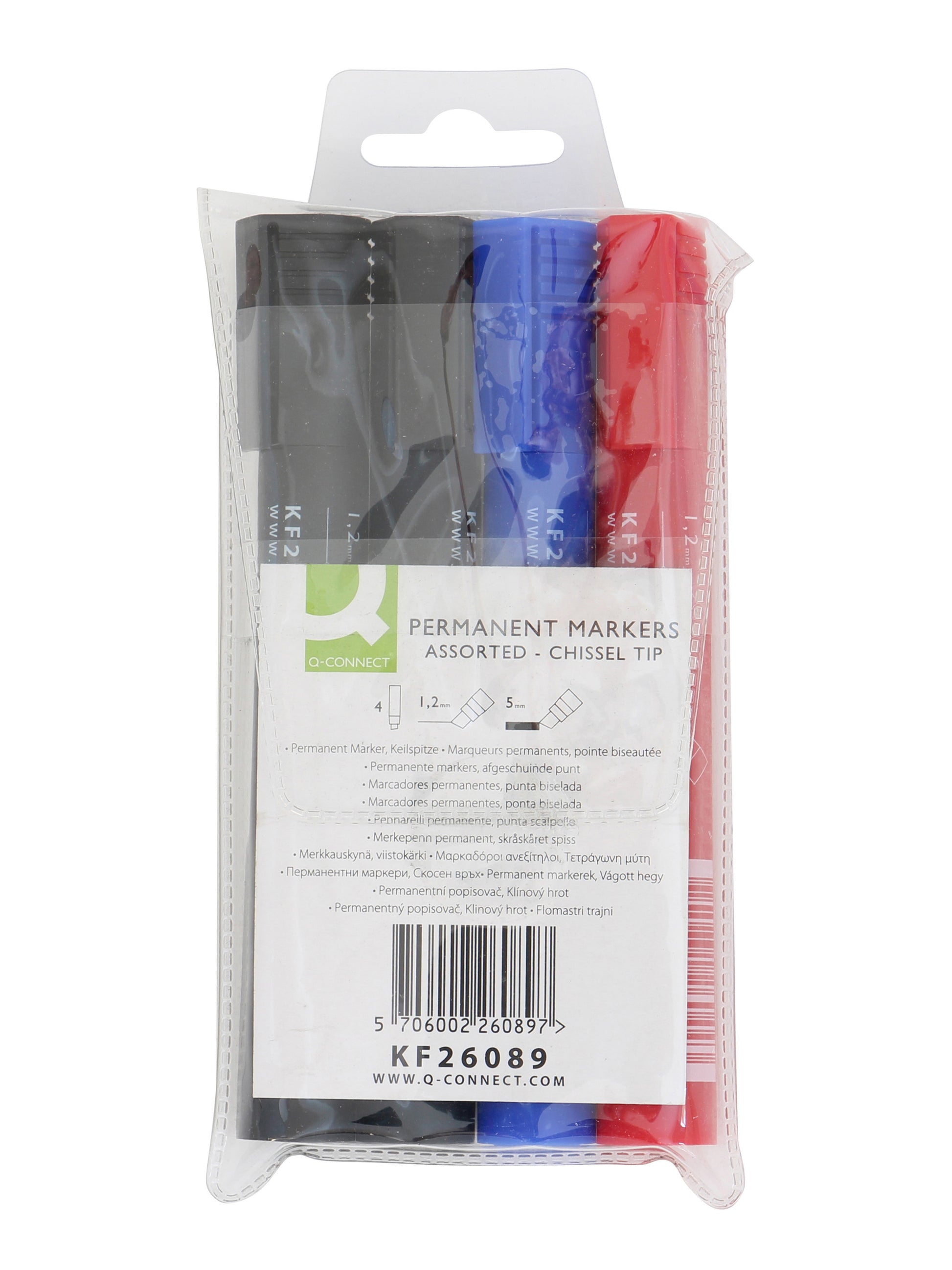 Q-Connect Permanent Marker – sortiert, 4er