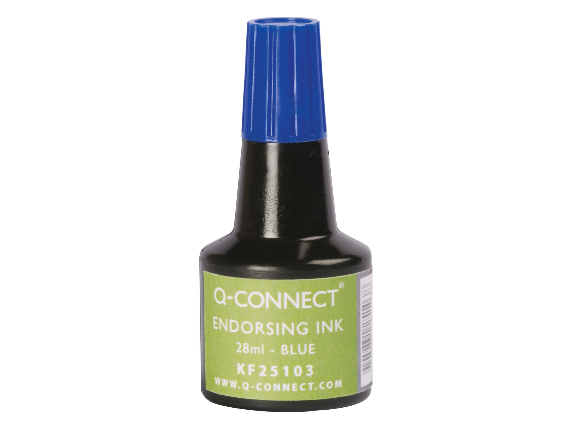 Q-CONNECT Stempelfarbe – 28 ml, Blau, Kunststoff