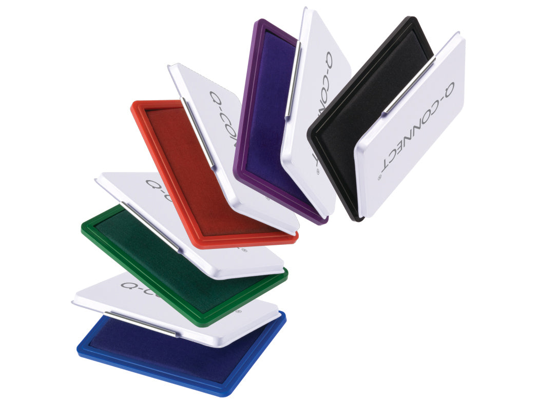 Q-CONNECT Stempelkissen – Tintenfarbe: Blau, Metall, 110 × 70 mm