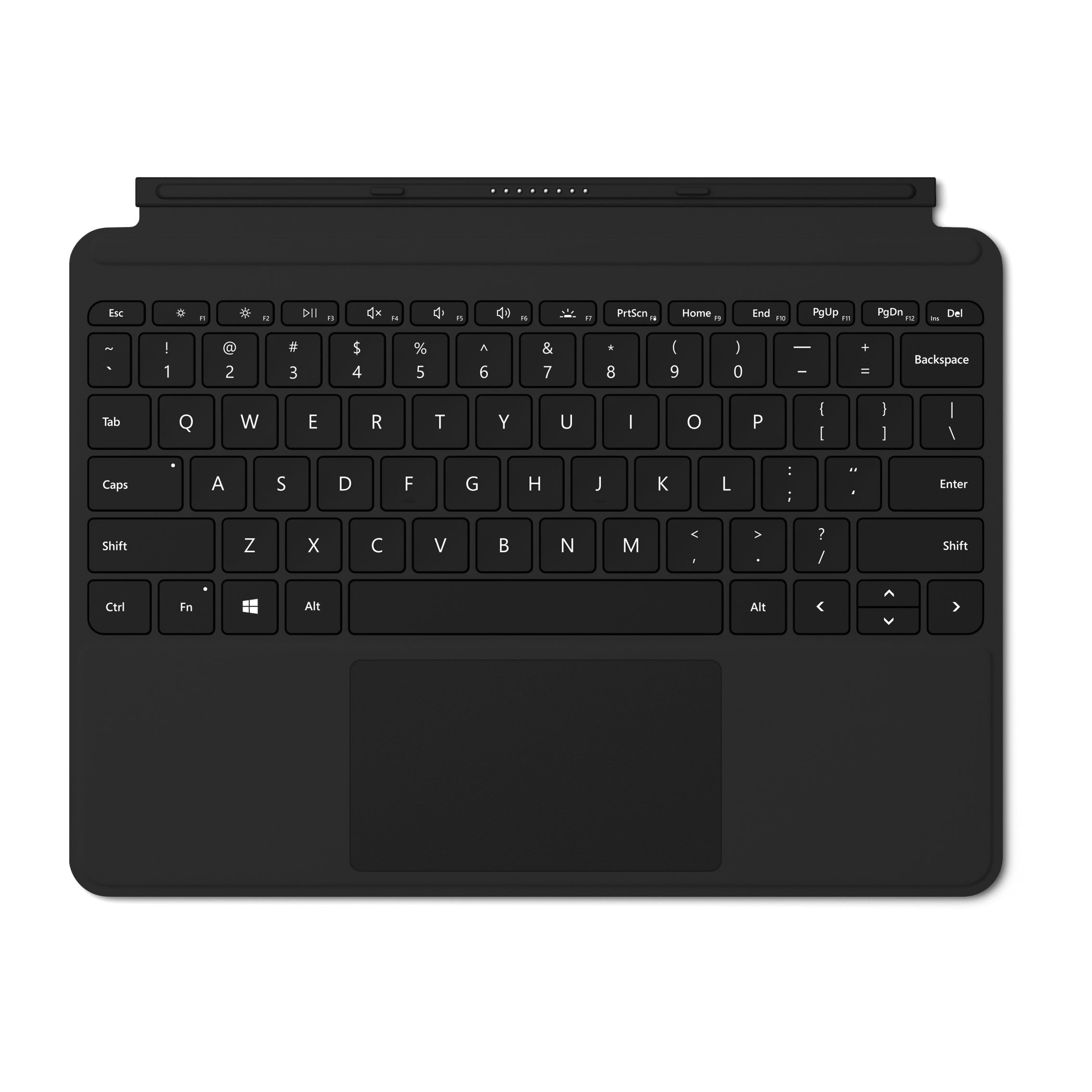 Microsoft Tastatur-Case für Surface Go, Surface Go 2 – Andocken, QWERTY, mit Trackpad, Beleuchtung – Schwarz