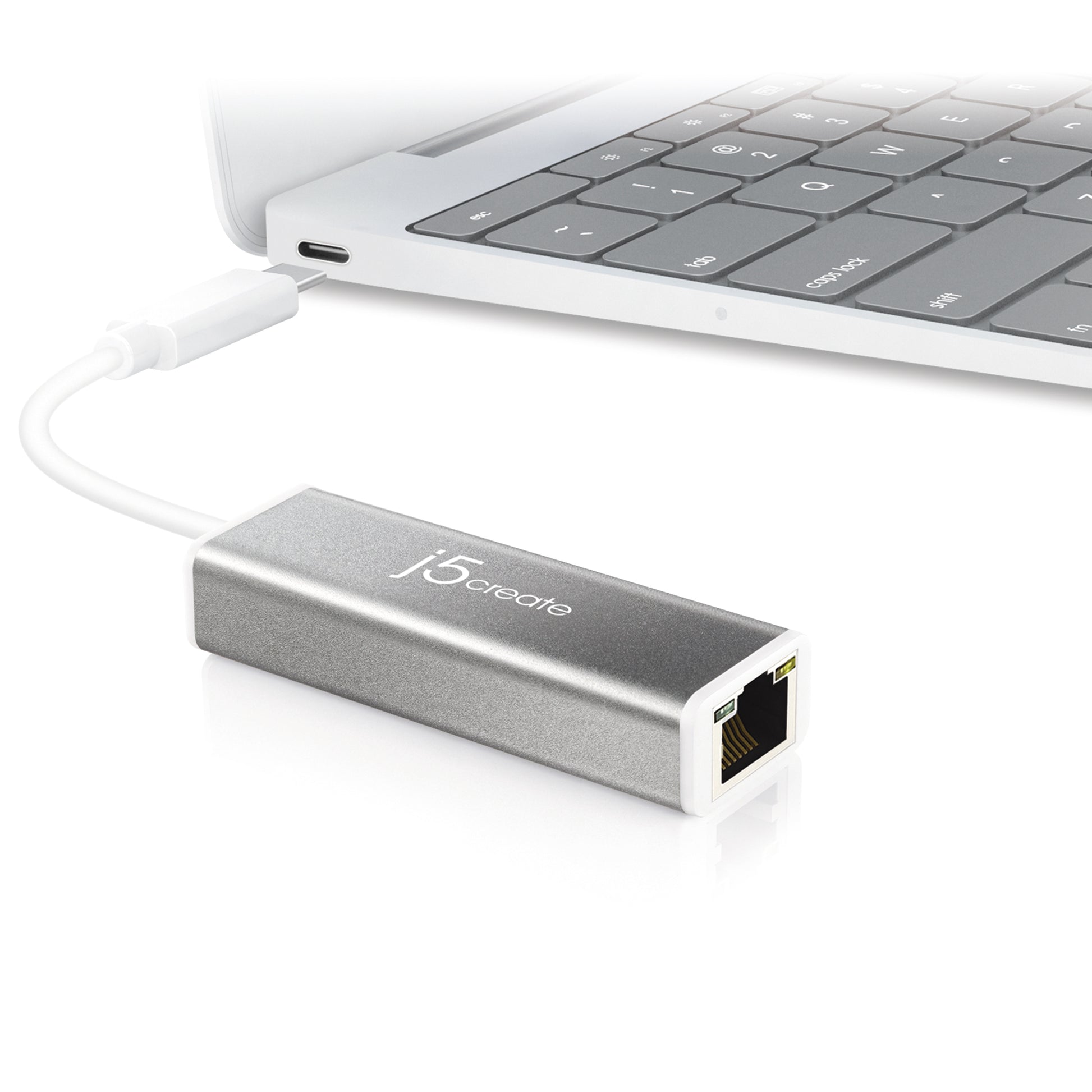 j5create JCE133G-N Netzwerkadapter USB-C zu RJ-45 – Gigabit (1 Gbit/s), 0,1 m – für Windows/macOS/Linux