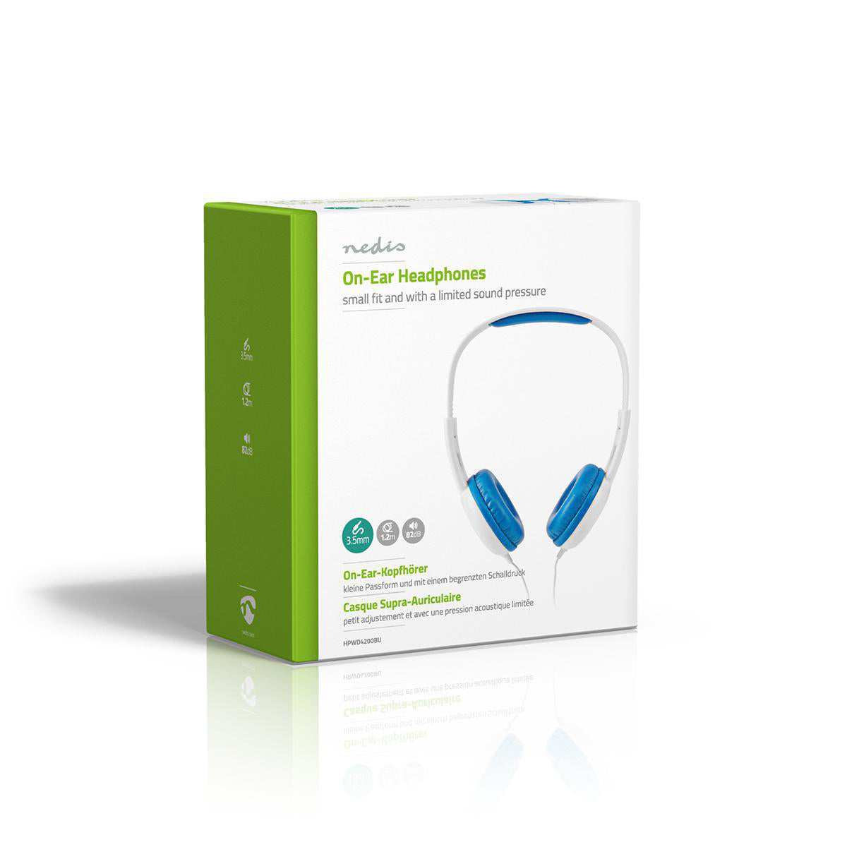 Nedis On-Ear-Kopfhörer – Stereo, Kabel, 3,5 mm Klinke, Blau