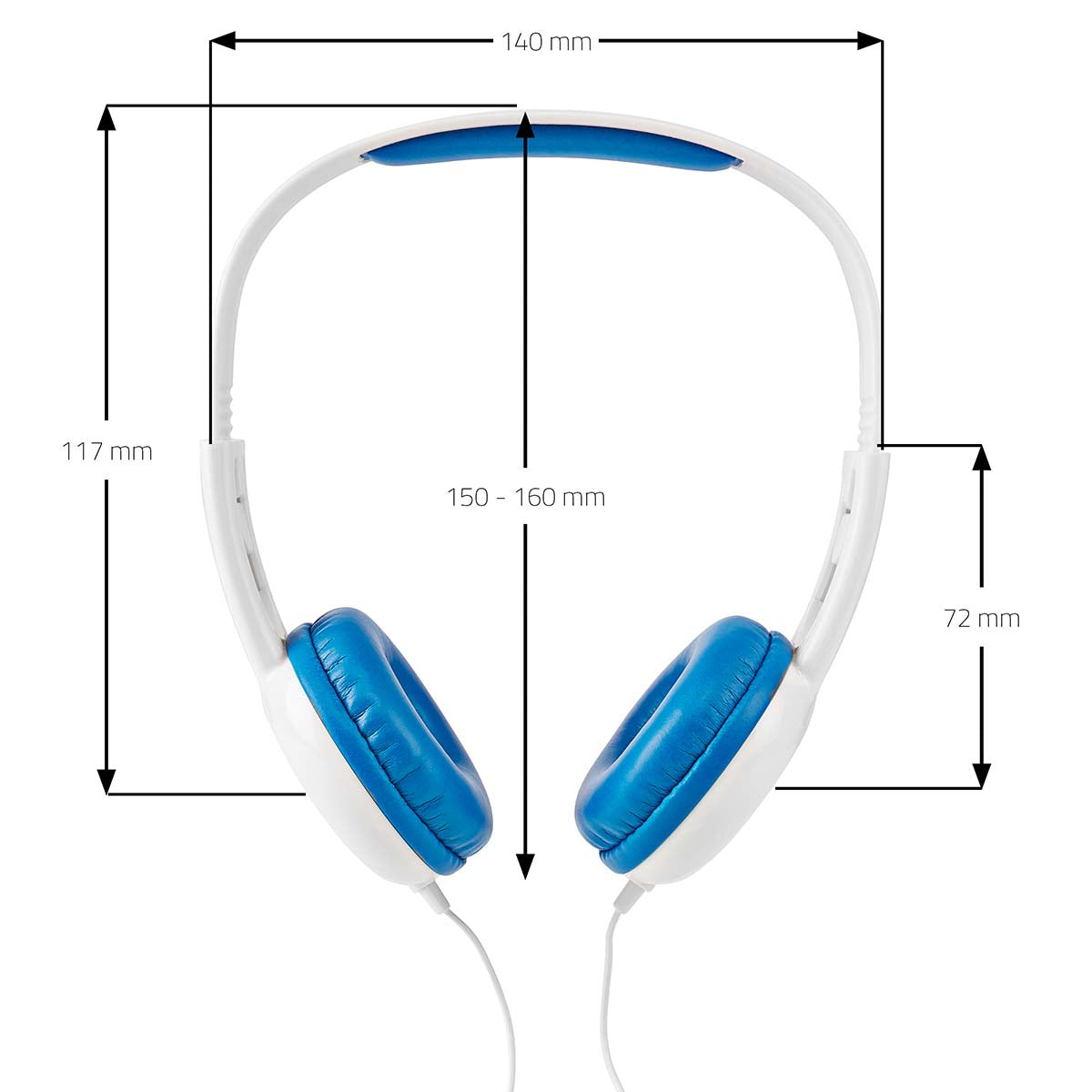 Nedis On-Ear-Kopfhörer – Stereo, Kabel, 3,5 mm Klinke, Blau