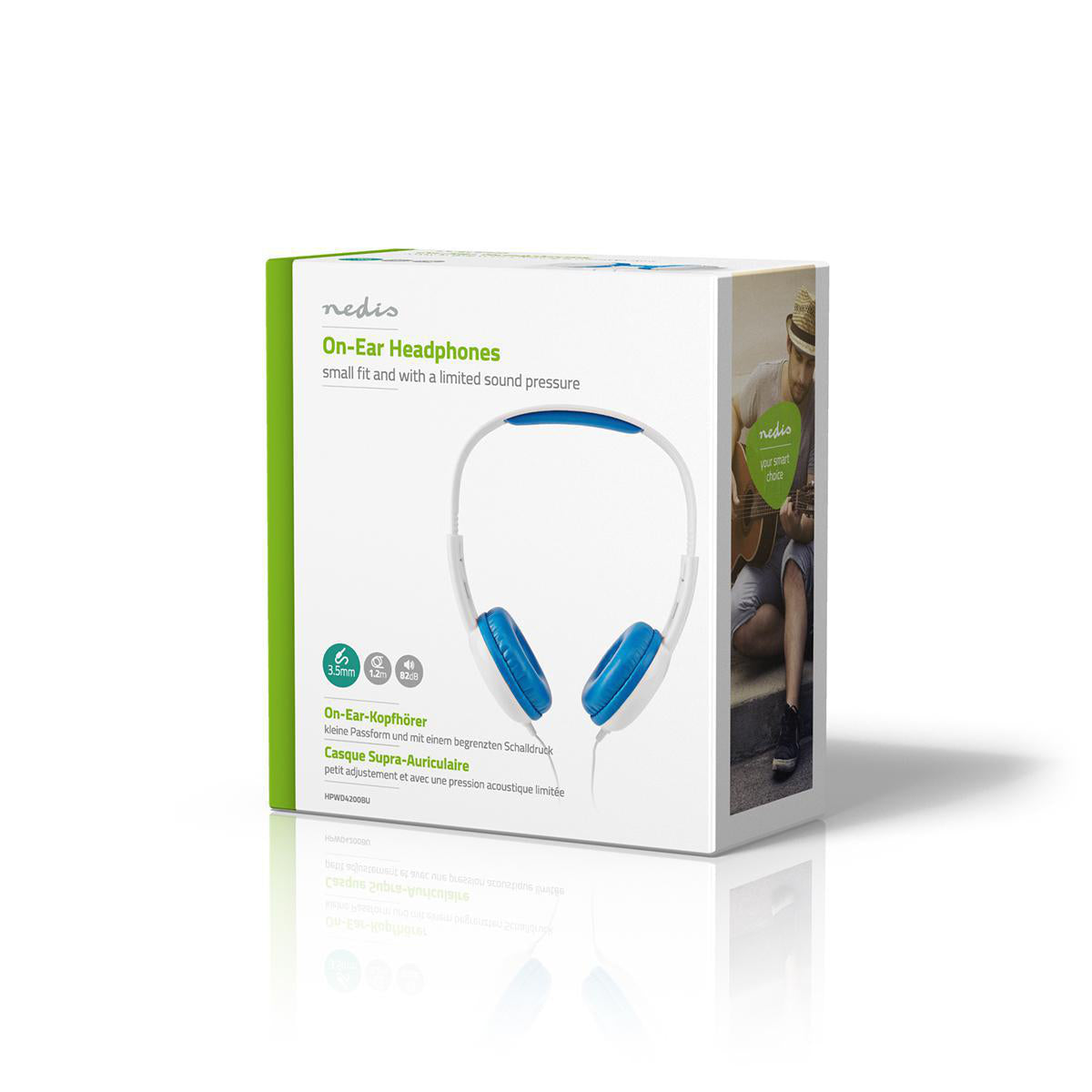 Nedis On-Ear-Kopfhörer – Stereo, Kabel, 3,5 mm Klinke, Blau