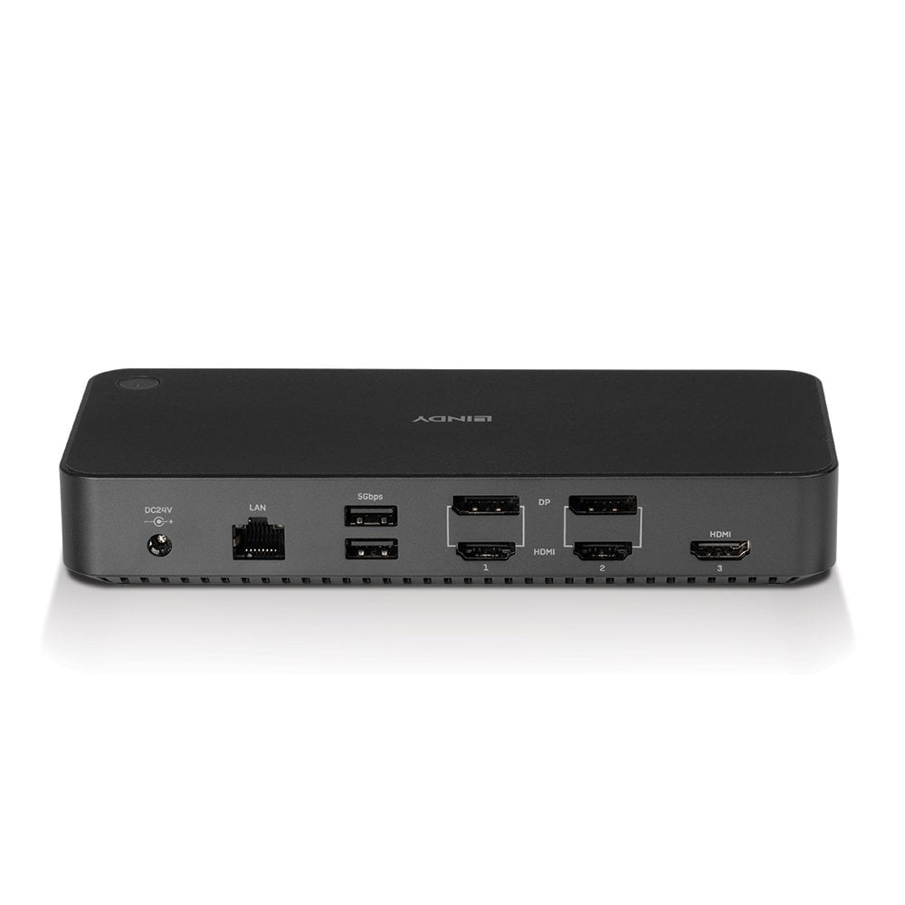 Lindy DST-Pro Dockingstation – USB-C, 2× DP, 3× HDMI, 3,5 mm Audio