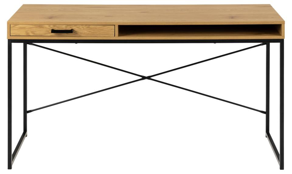 Actona AC Design Seaford – Stehtisch – 140 × 58 × 76 cm – schwarz/eiche