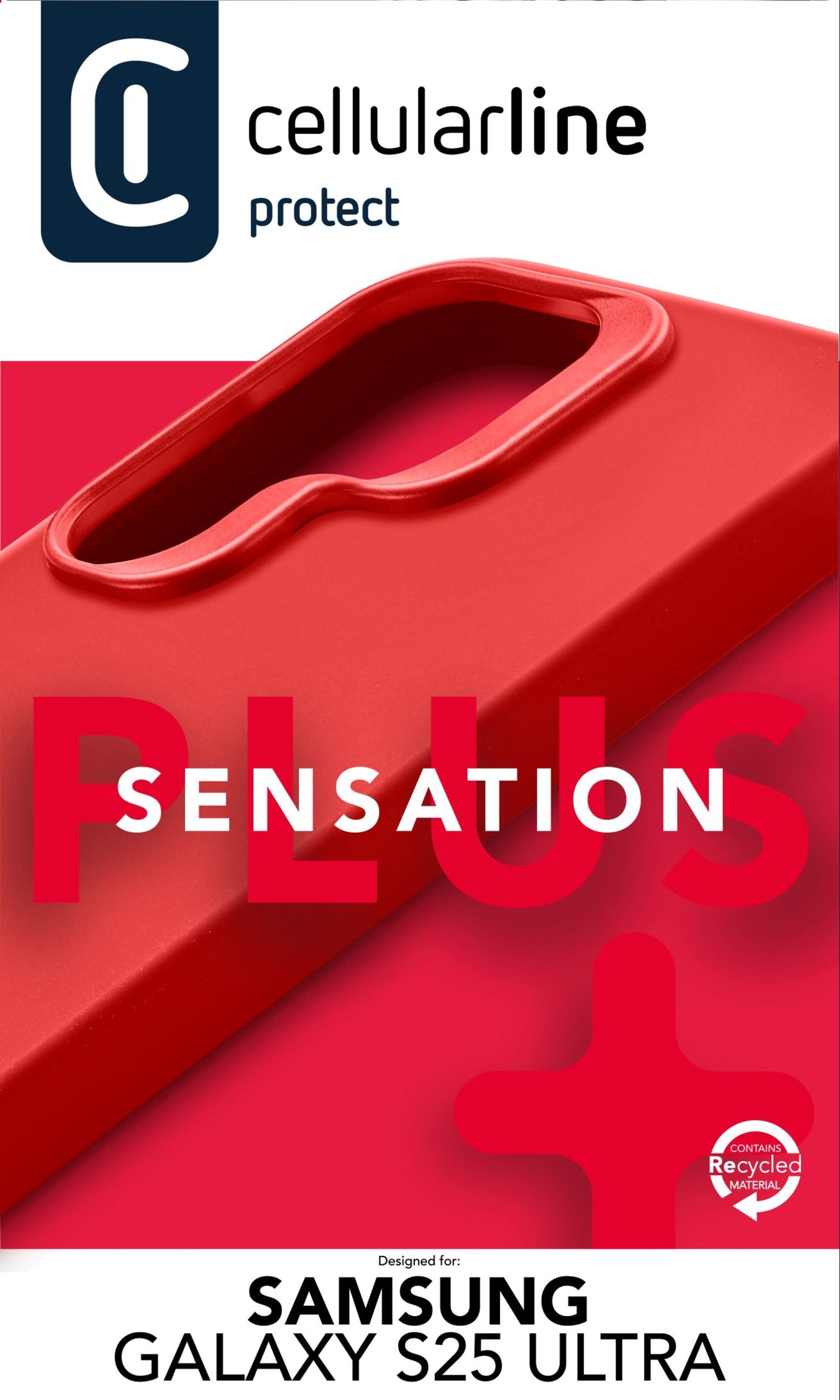 Cellularline Backcover – für Samsung Galaxy S25 Ultra – rot – Silikon, stossdämpfend