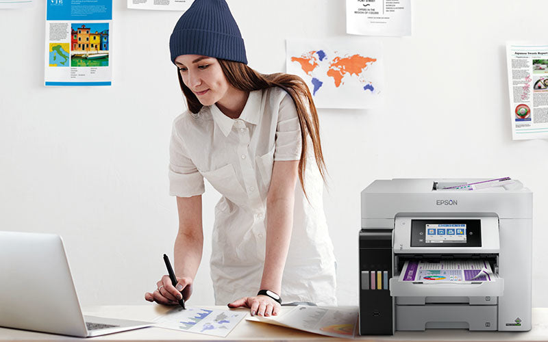 Epson EcoTank ET-5880 – Farbiges Tintenstrahl-MFP A4, 4-in-1 – USB/LAN/WLAN – Duplex, Duplex-ADF – 25 ppm S/W