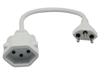 M. Schönenberger Verlängerungskabel – T12–T13, 0,2 m, 3×1 mm², Weiss