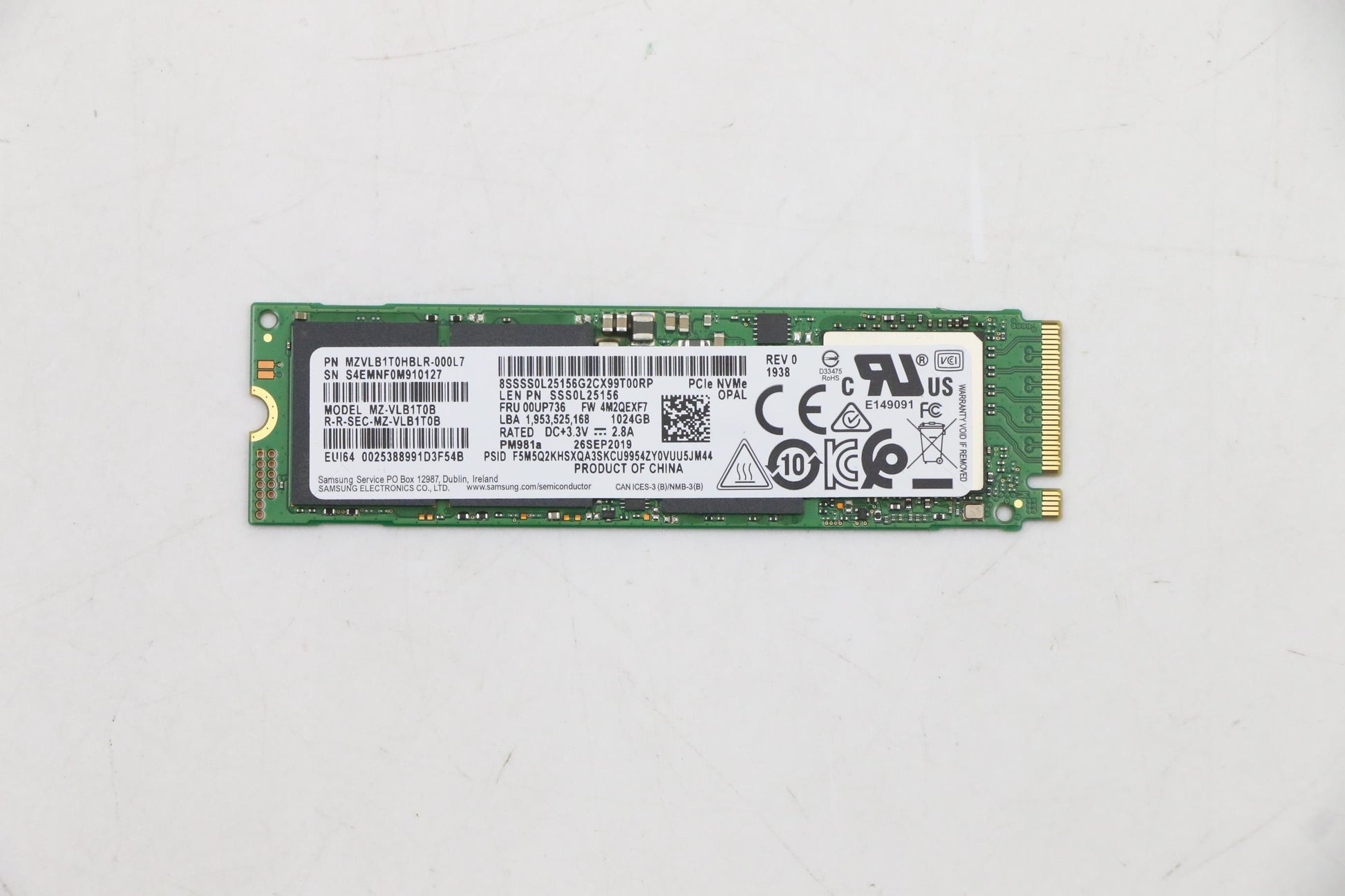 Lenovo SSD M.2 2280 – 1 TB, PCIe 3.0 NVMe