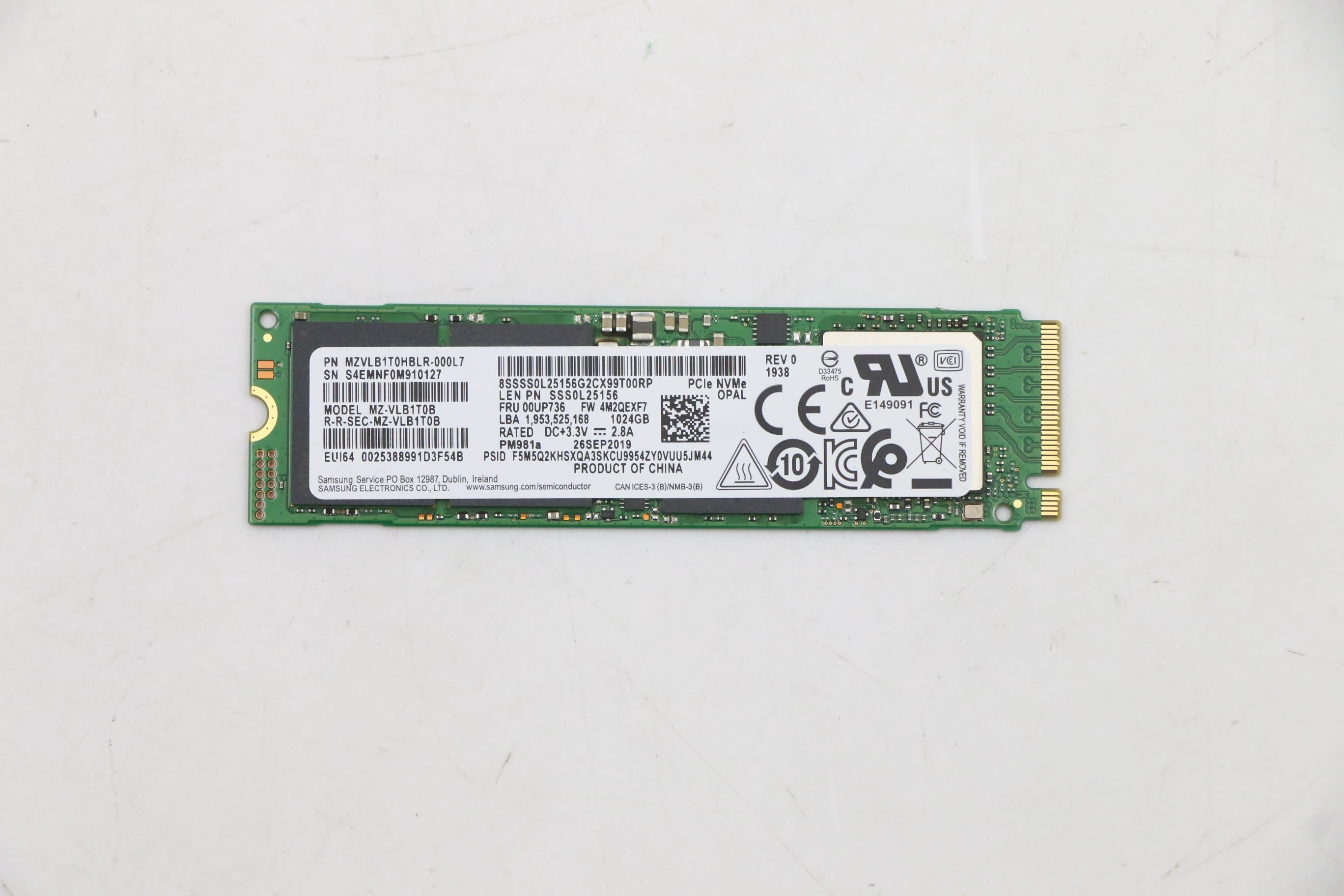 Lenovo SSD M.2 2280 – 1 TB, PCIe 3.0 NVMe