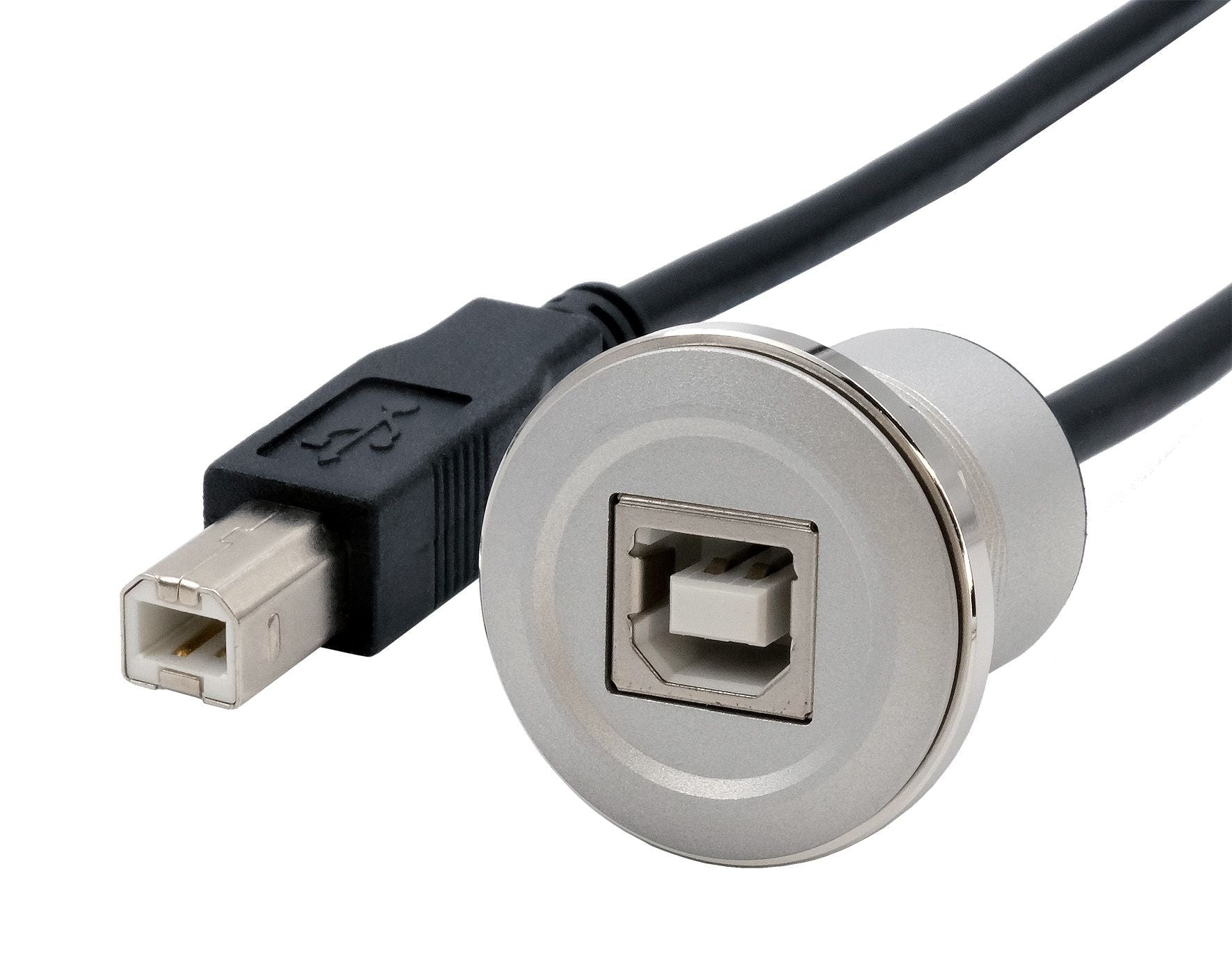 EXSYS USB-Adapter USB-B auf USB-B – USB 2.0 (480 Mbit/s) – Metallverstärkt – Silber