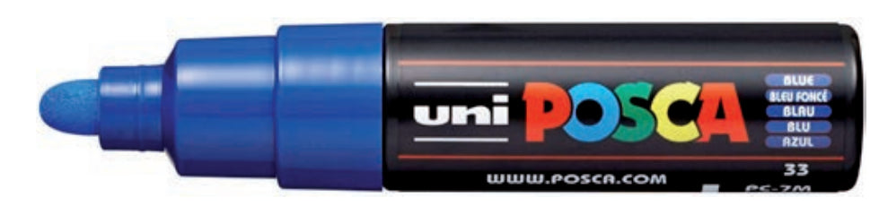 Uni-Ball POSCA PC-7M Kreativ-/Pigmentmarker – Rundspitze 4,5–5,5 mm, Blau – Für Viele Oberflächen