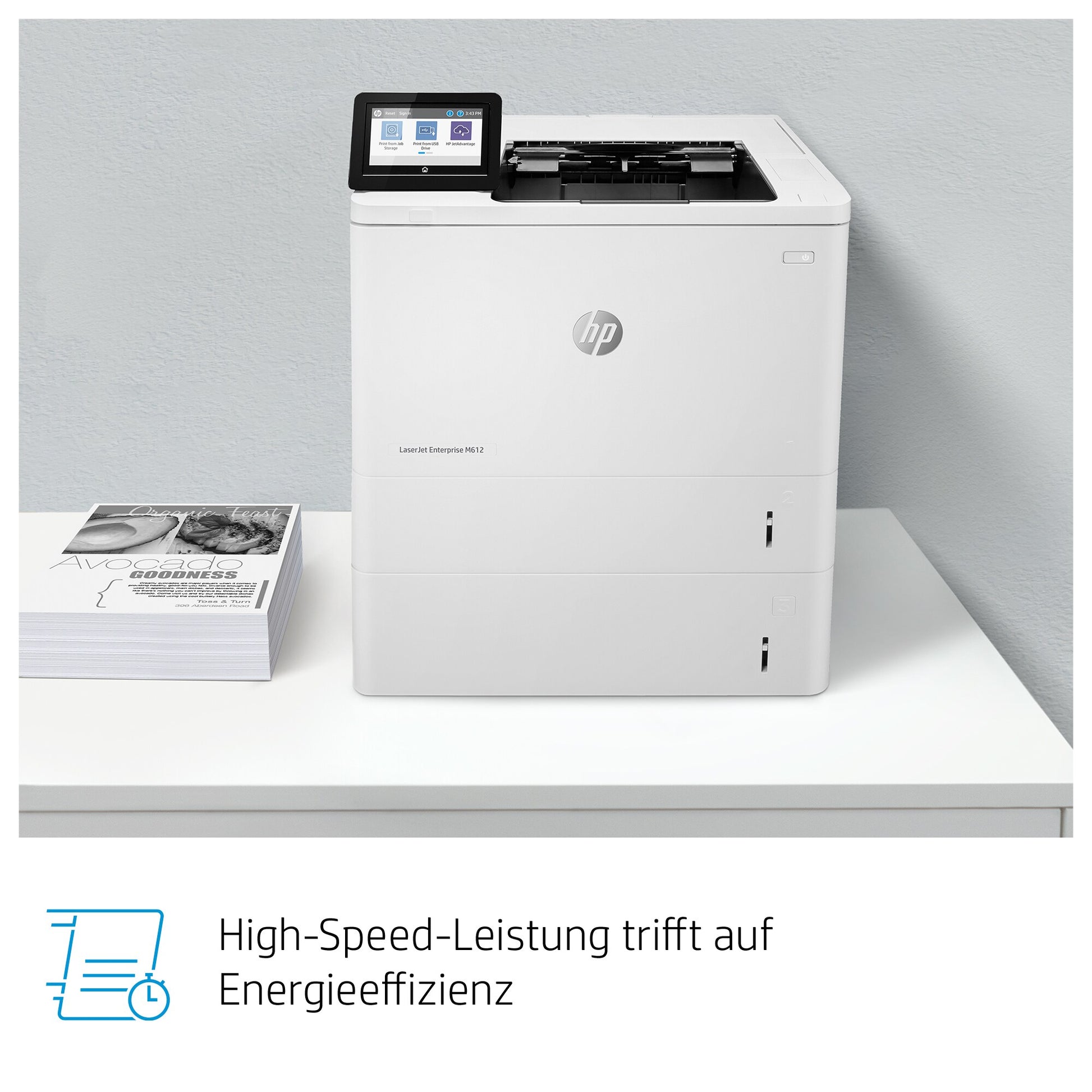 HP LaserJet Enterprise M612 dn – A4, S/W, Duplex, 1200 × 1200 dpi