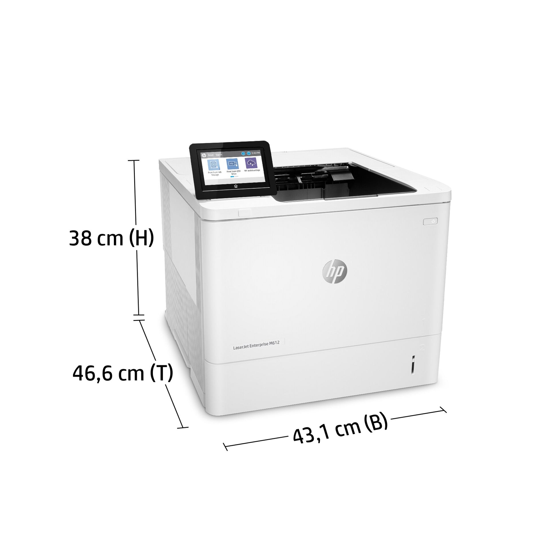 HP LaserJet Enterprise M612 dn – A4, S/W, Duplex, 1200 × 1200 dpi