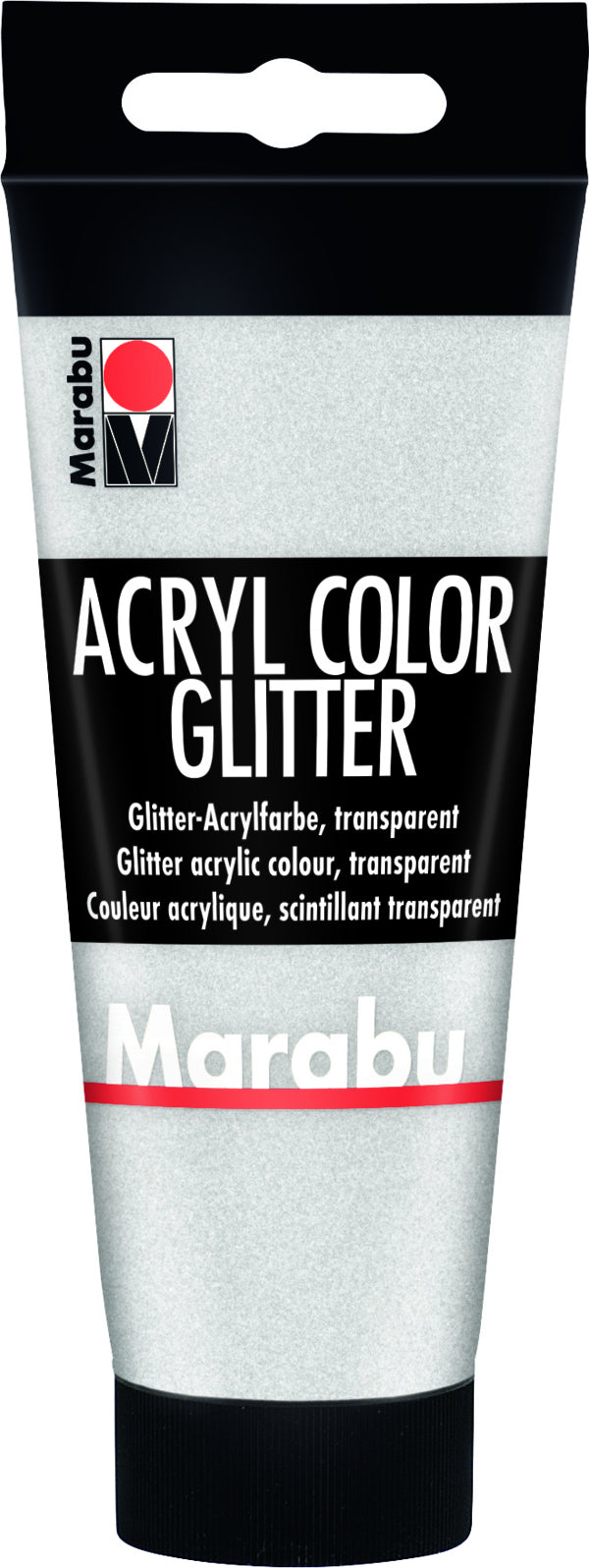 Marabu Acrylfarbe – Silber 582, Glitter – 100 ml