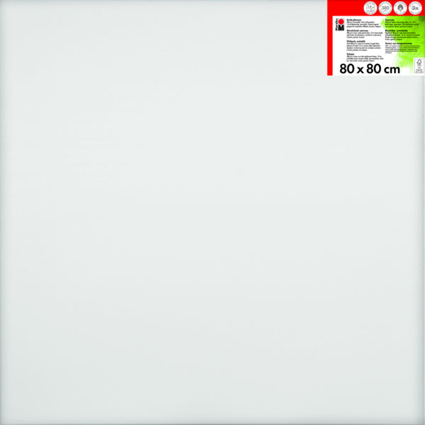 Marabu Vorgespannte Leinwand, FSC-Holz, 80 × 80 × 1,8 cm, Weiss