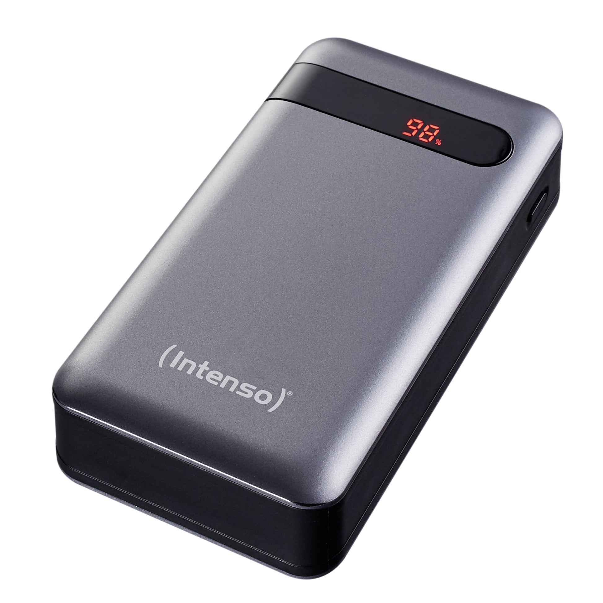 Intenso Powerbank 20000 mAh, PD, 1× USB-C, 1× USB-A, mit LCD-Display, für Smartphones, Tablets, Anthrazit