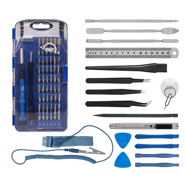 OWC Elektronik-Reparaturset – 72-teilig, Bits: Pentalobe, Phillips & Torx – für Laptop, Smartphone & Tablet