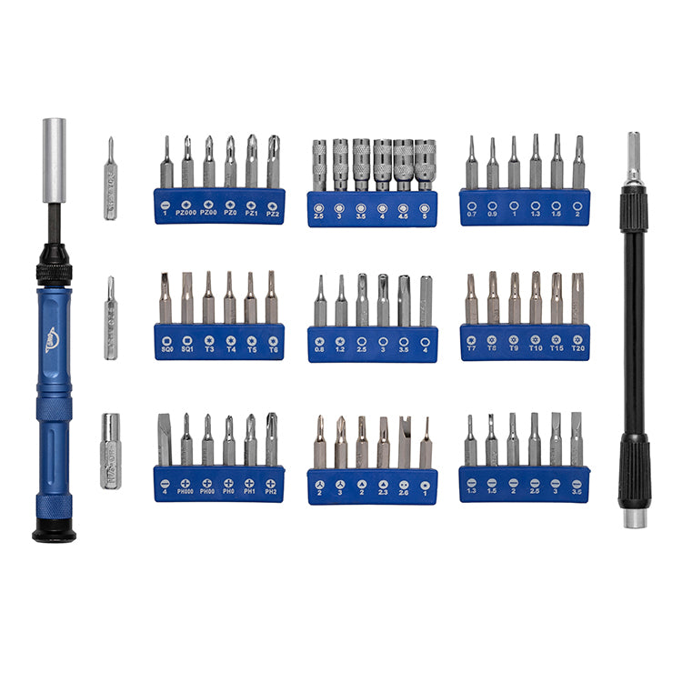 OWC Elektronik-Reparaturset – 72-teilig, Bits: Pentalobe, Phillips & Torx – für Laptop, Smartphone & Tablet