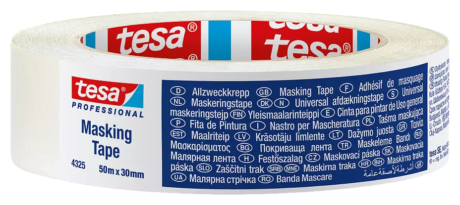 TESA Malerband Krepp Pro, weiss – 19 mm × 50 m, innen