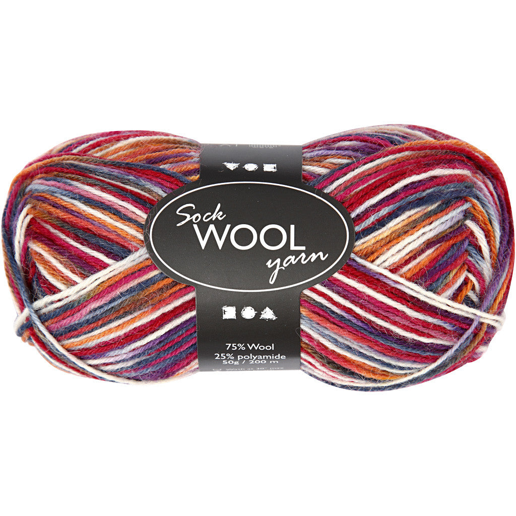 Creativ Company Sockenwolle Garn Rot – 50 g, 200 m, Nylon, Nadel 2 mm, 1 Stk.