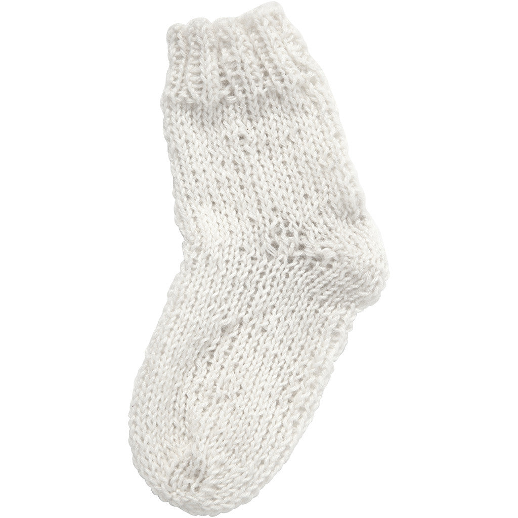 Creativ Company Sockenwolle Weiss – 50 g, 200 m, Nadel 2 mm, 1 Stk.