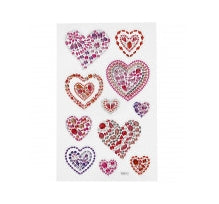Creativ Company Strasssteine-Sticker – 15 × 16,5 cm, Herz, Mehrfarbig – 1 Bogen