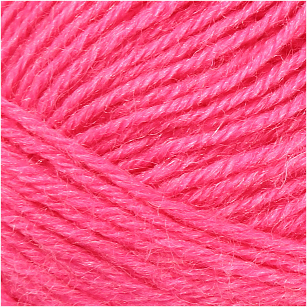Creativ Company 41323 Wolle Pink – 50 g, 200 m, Nylon, Nadel 2 mm, 1 Stk.