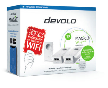 Devolo Powerline Magic 2 WiFi next Mesh-Set (3er) – Wi-Fi 5, Dual-Band, bis 2,4 Gbit/s