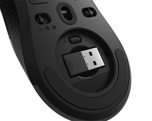 Lenovo Legion M600 – Gaming-Maus – Kabellos (Bluetooth/2,4 GHz), 16000 DPI, RGB-Beleuchtung, beidhändig