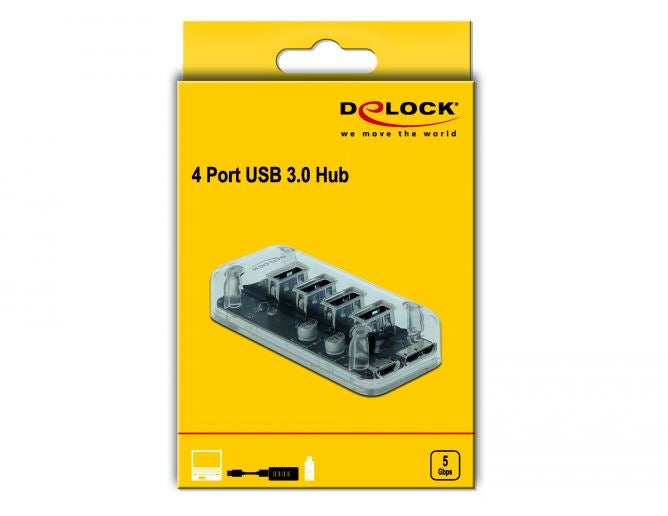 DeLOCK 64087 USB-Hub – USB 3.0, 4× USB-A