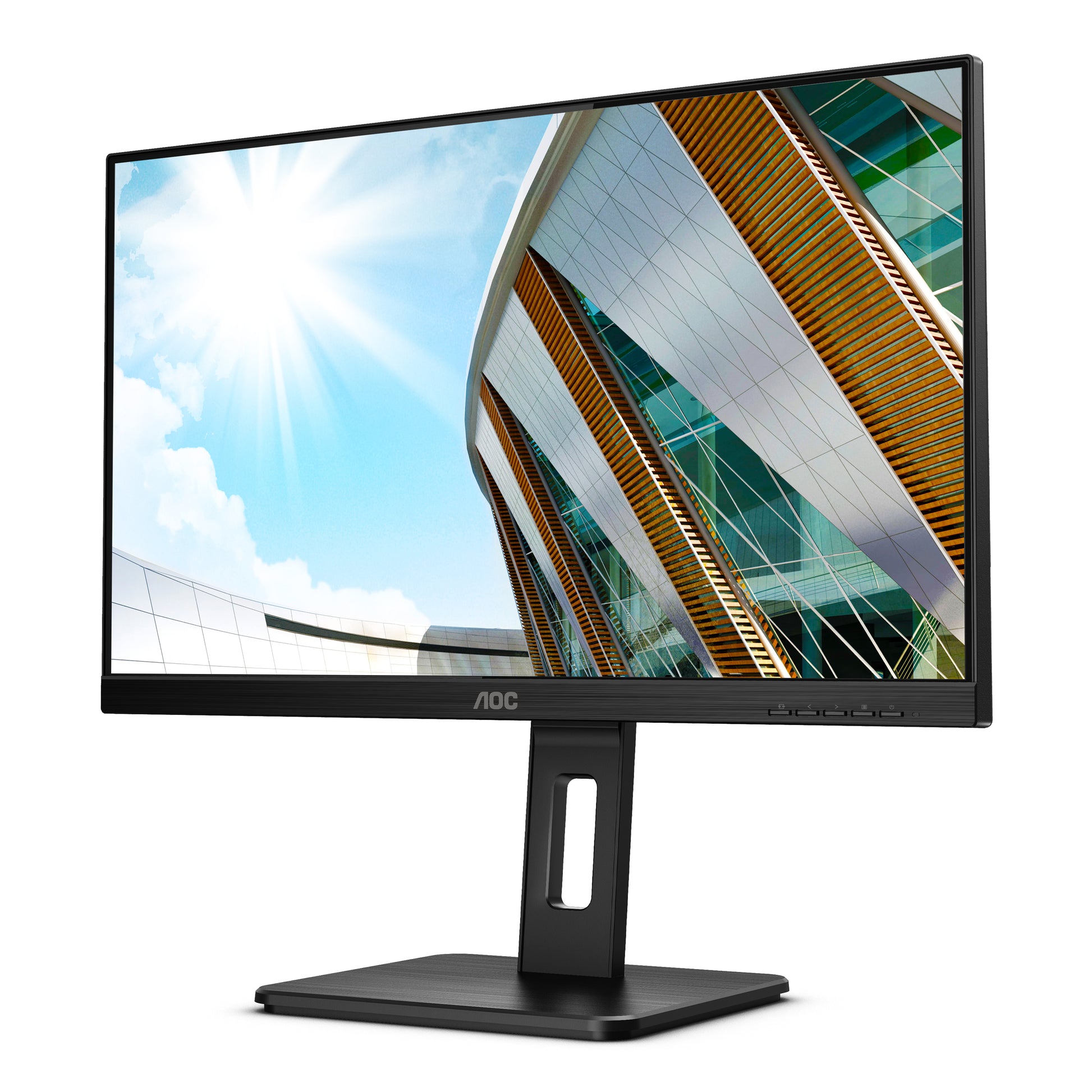 AOC Q24P2Q – Monitor, 23,8", IPS, 75 Hz, 250 cd/m², Lautsprecher, Höhenverstellbar, VESA 100 × 100, Schwarz