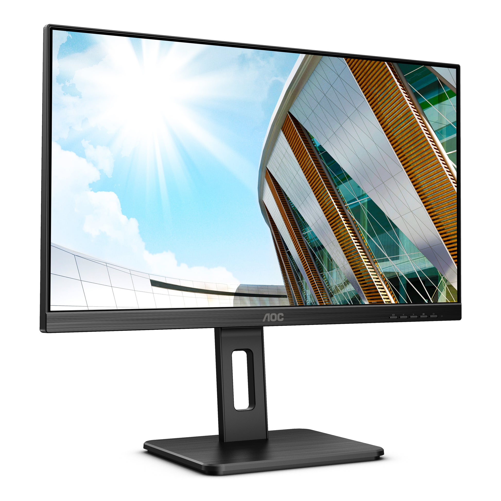 AOC Q24P2Q – Monitor, 23,8", IPS, 75 Hz, 250 cd/m², Lautsprecher, Höhenverstellbar, VESA 100 × 100, Schwarz