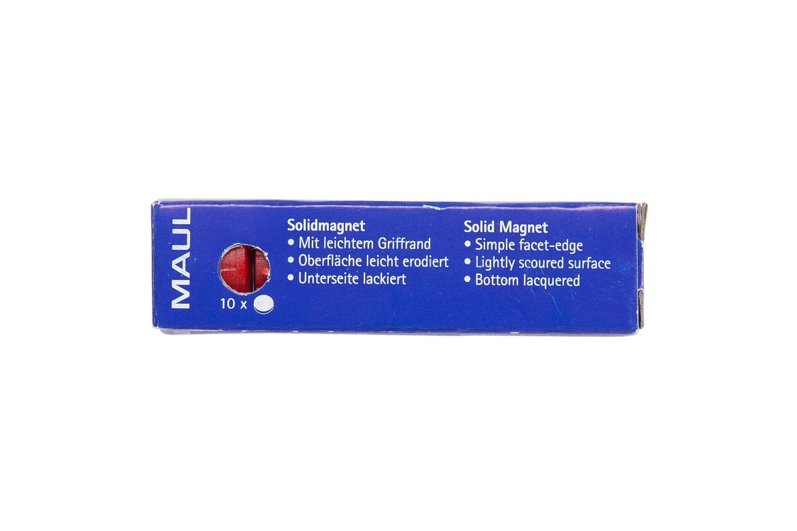 MAUL Rundmagnet – rot, Ø 20 mm, 10 Stück, Kunststoff