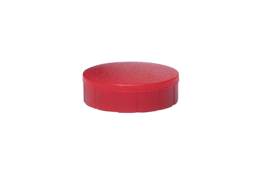 MAUL Rundmagnet – rot, Ø 20 mm, 10 Stück, Kunststoff