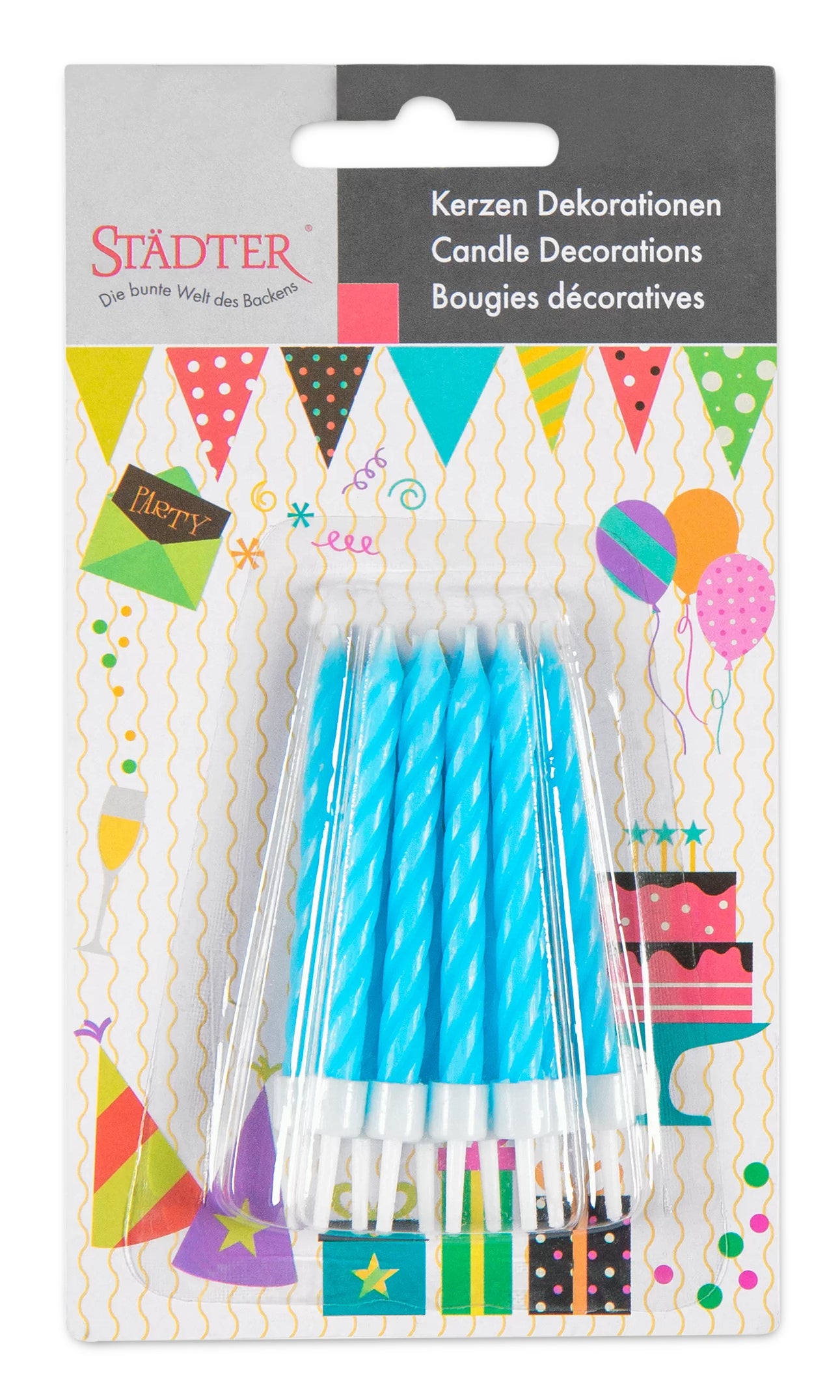 Städter Geburtstagskerzen – Hellblau – 7,5 cm – 10 Stk
