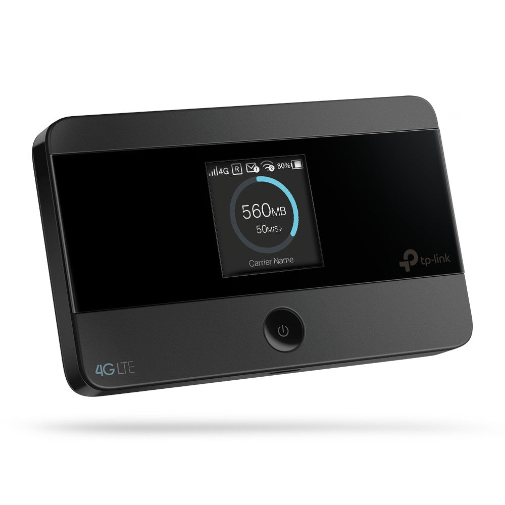 TP-Link M7350 – Mobiler 4G-Hotspot, Wi-Fi 4, 2,4 GHz, 150 Mbit/s, 2000 mAh Akku, Micro-SIM, Display, Schwarz