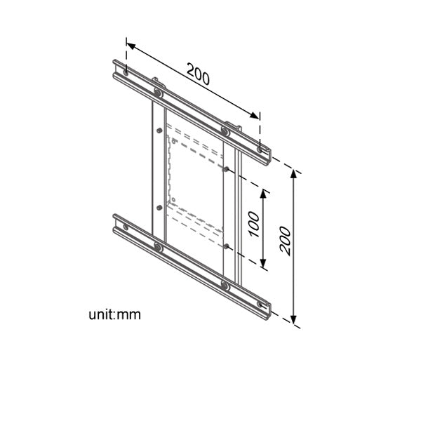 ROLINE VESA-Adapterplatte – VESA 100×100/100×200/200×200 mm – Silber – für VESA 100/200