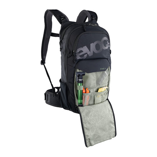 EVOC Sportrucksack Stage – 12 l, wasserabweisend, mit Regenabdeckung, Nylon – schwarz
