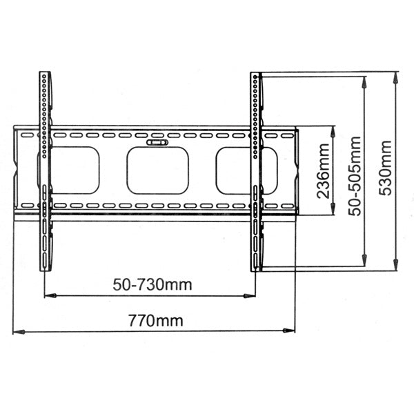 VALUE Wandhalterung – Fix – 32–60" – VESA 200×200–700×500 – bis 80 kg, Diebstahlsicherung – Schwarz