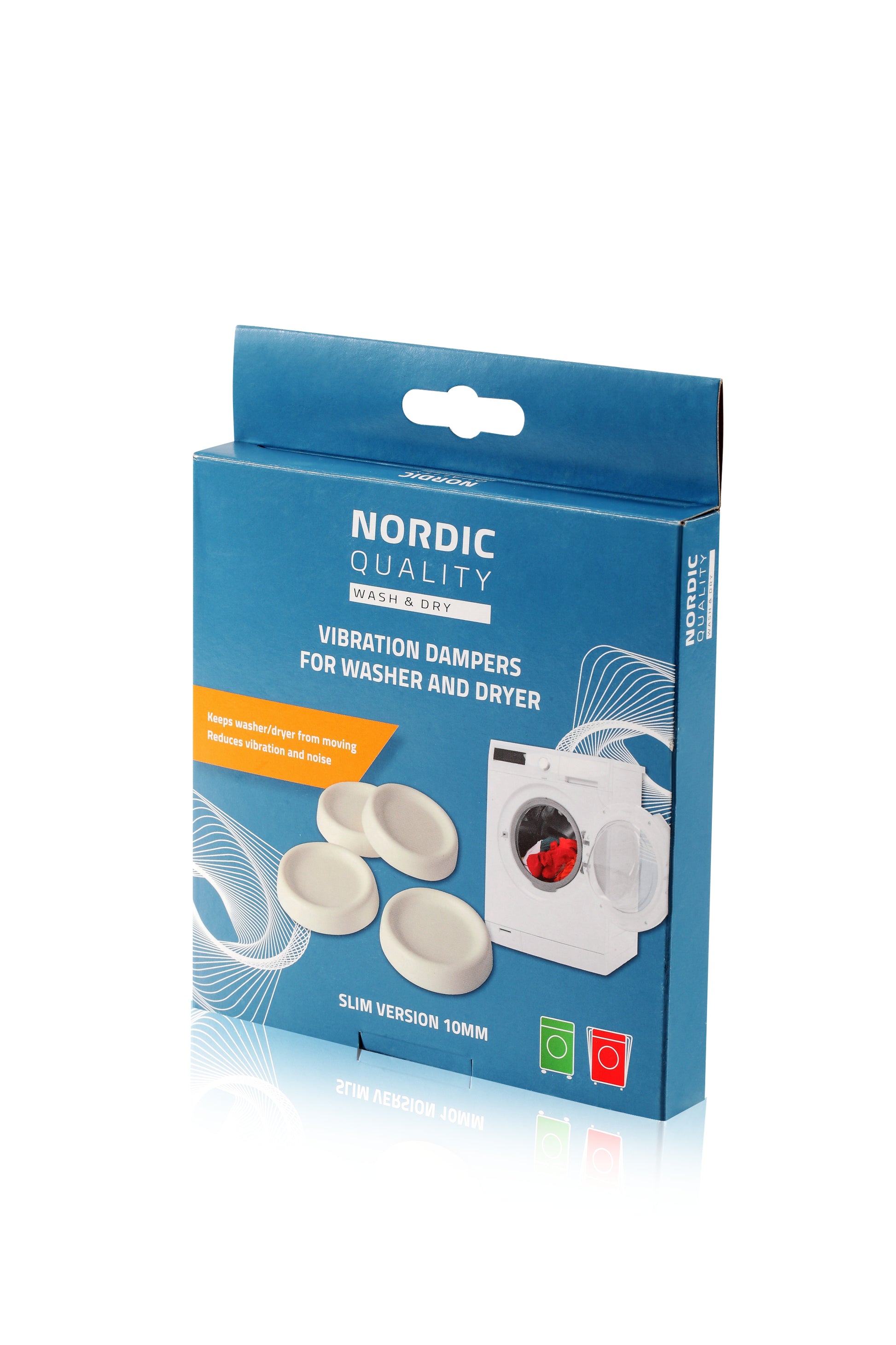 Nordic Quality Vibrationsdämpfer 352219 (Slim, 1,0 cm) – für Waschmaschinen, Geschirrspüler, Trockner